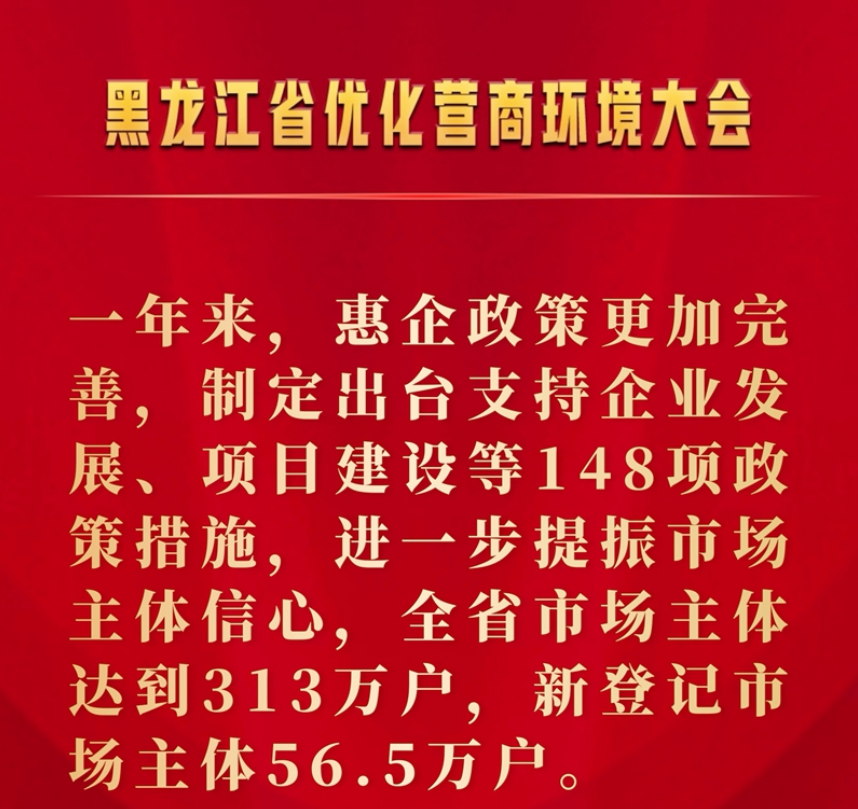 读懂龙江丨黑龙江2022年新登记市场主体56.5万户