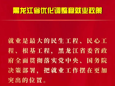 黑龙江省优化调整稳就业政策