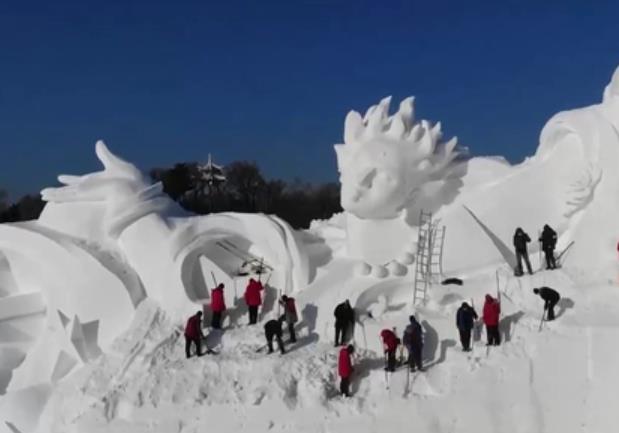 用雪量2.6萬立方米！巨型雪塑《逐夢》將亮相哈爾濱太陽島雪博會
